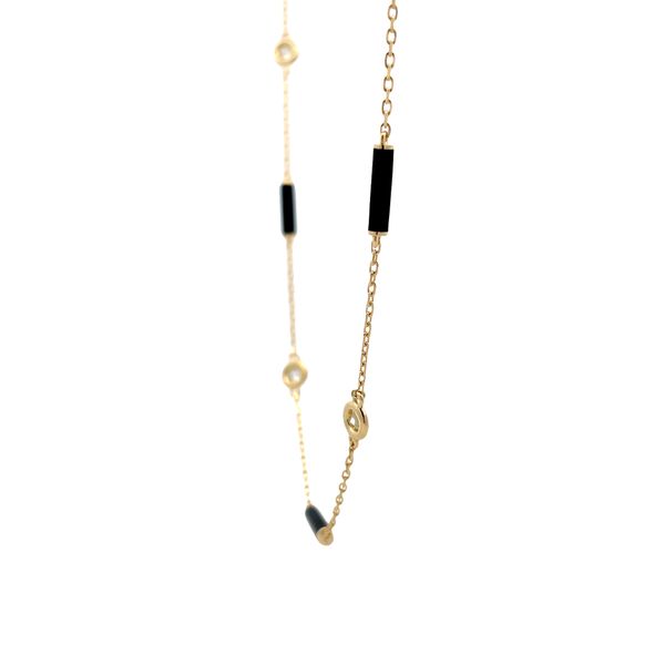 Roberto Coin Diamond and Black Enamel Necklace Image 2 Flora Gems Decatur, IL