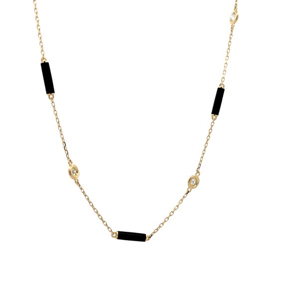 Roberto Coin Diamond and Black Enamel Necklace Image 3 Flora Gems Decatur, IL