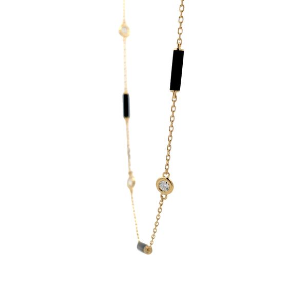 Roberto Coin Diamond and Black Enamel Necklace Image 4 Flora Gems Decatur, IL