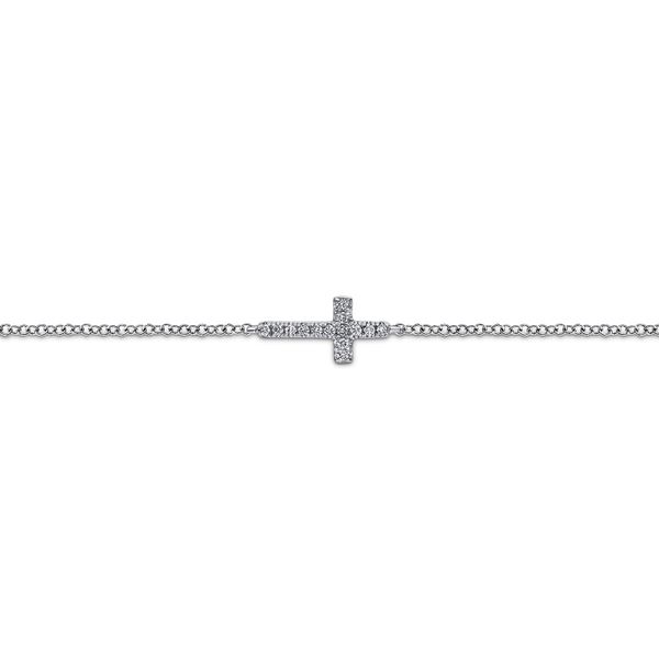 Diamond Cross Bracelet Image 2 Flora Gems Decatur, IL