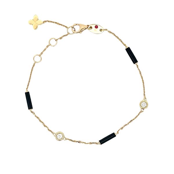Roberto Coin Diamond and Black Enamel Bracelet Flora Gems Decatur, IL