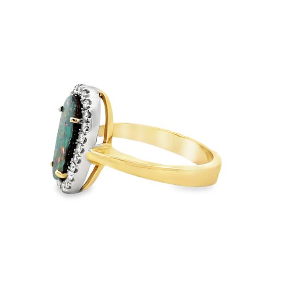 Boulder Opal and Diamond Ring Image 2 Flora Gems Decatur, IL
