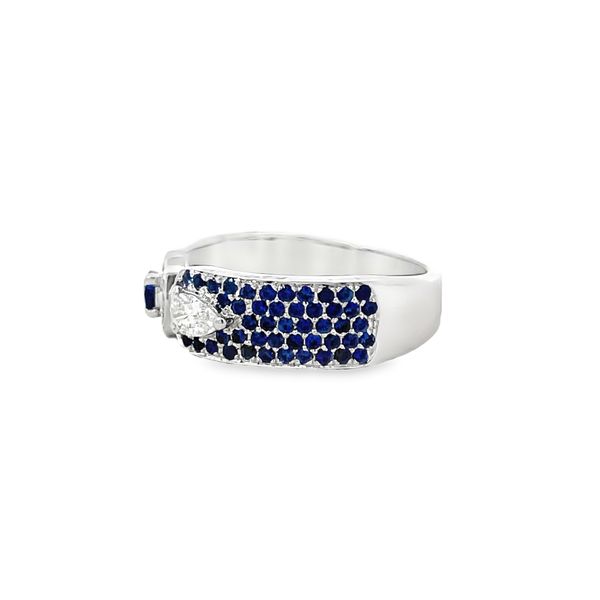 Blue Sapphire and Diamond Ring Image 2 Flora Gems Decatur, IL