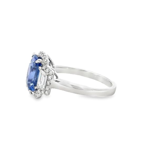 Blue Sapphire and Diamond Ring Image 2 Flora Gems Decatur, IL
