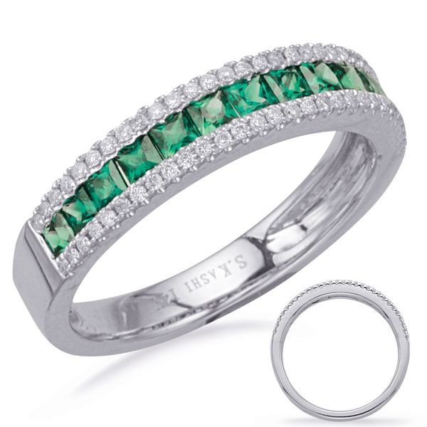 Emerald and Diamond Ring Flora Gems Decatur, IL