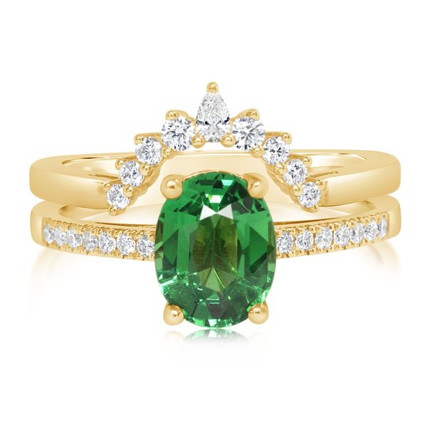 Tsavorite Garnet and Diamond Ring Flora Gems Decatur, IL
