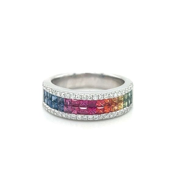 Lisa Nik Multi Color Sapphire and Diamond Ring Flora Gems Decatur, IL