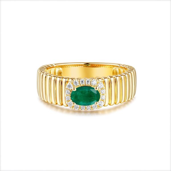 Emerald and Diamond Ring Flora Gems Decatur, IL