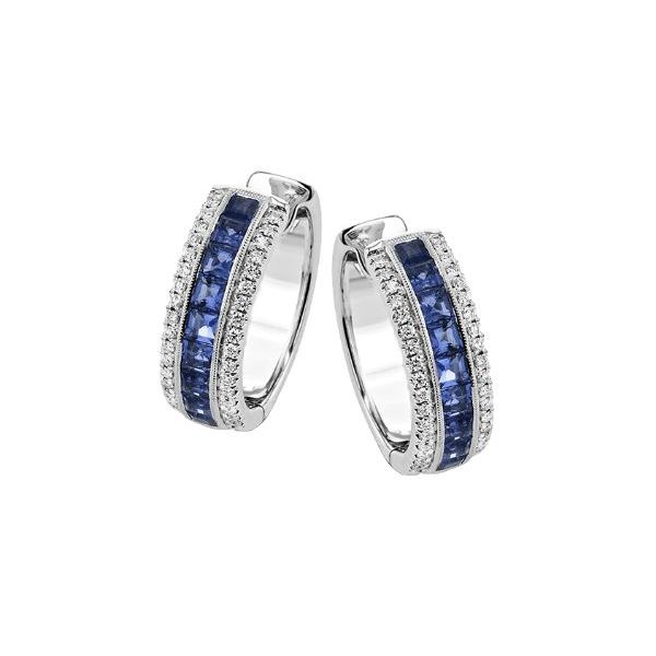 Simon G. Blue Sapphire and Diamond Earrings Flora Gems Decatur, IL