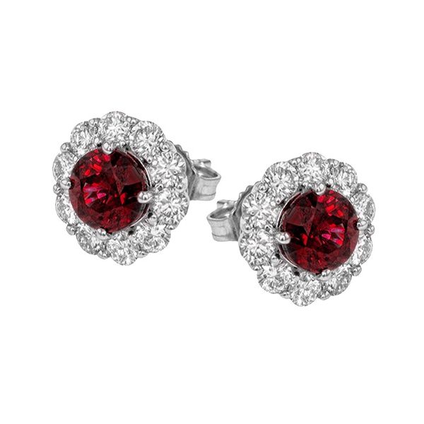 Simon G. Ruby and Diamond Earrings Flora Gems Decatur, IL