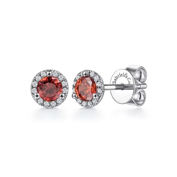 Garnet and Diamond Earrings Flora Gems Decatur, IL