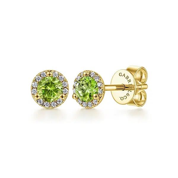 Peridot and Diamond Earrings Flora Gems Decatur, IL