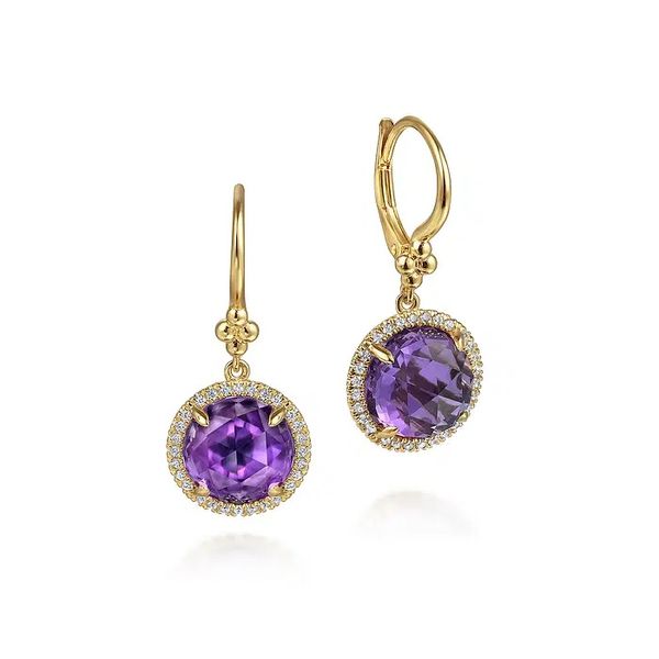 Amethyst and Diamond Earrings Flora Gems Decatur, IL