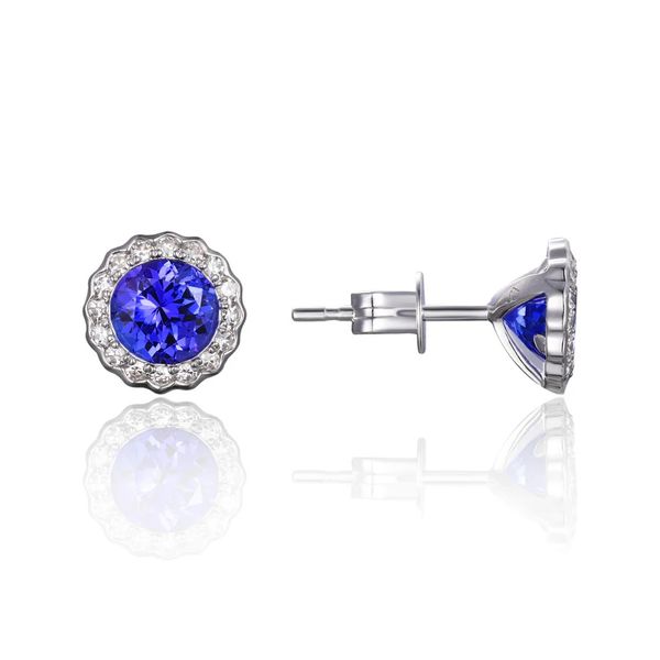 Tanzanite and Diamond Earrings Flora Gems Decatur, IL