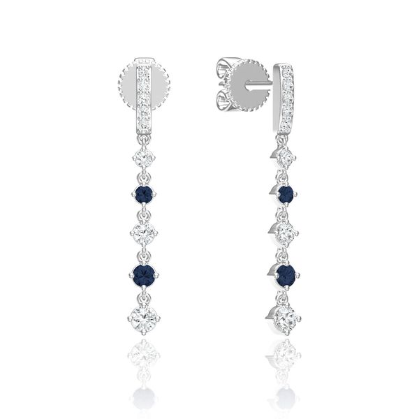 Blue Sapphire and Diamond Earrings Flora Gems Decatur, IL