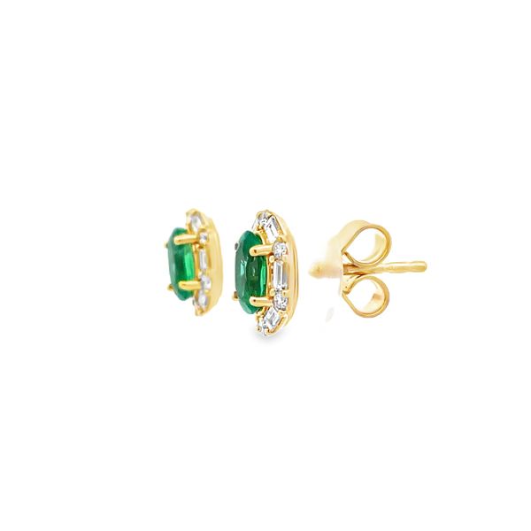 Emerald and Diamond Earrings Image 2 Flora Gems Decatur, IL