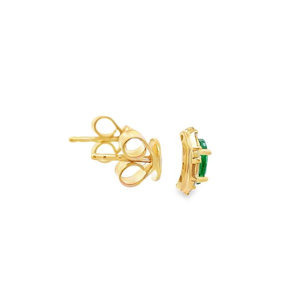 Emerald and Diamond Earrings Image 4 Flora Gems Decatur, IL
