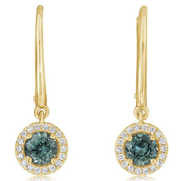 Montana Sapphire and Diamond Earrings Flora Gems Decatur, IL