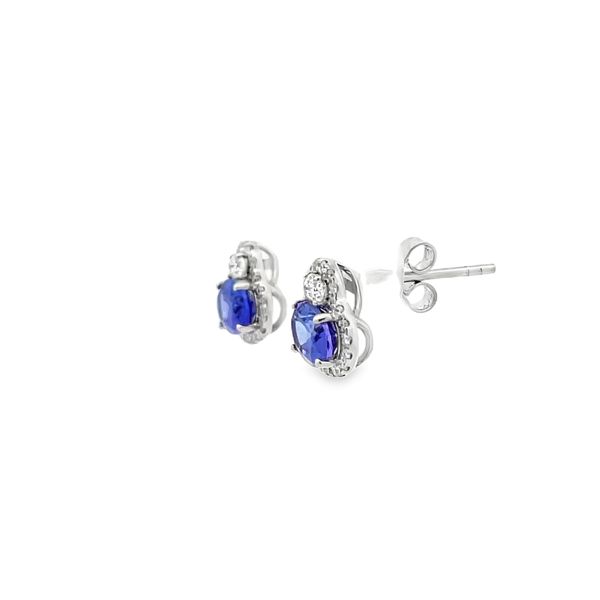 Tanzanite and Diamond Earrings Image 2 Flora Gems Decatur, IL