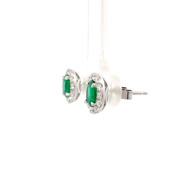 Emerald and Diamond Earrings Image 2 Flora Gems Decatur, IL