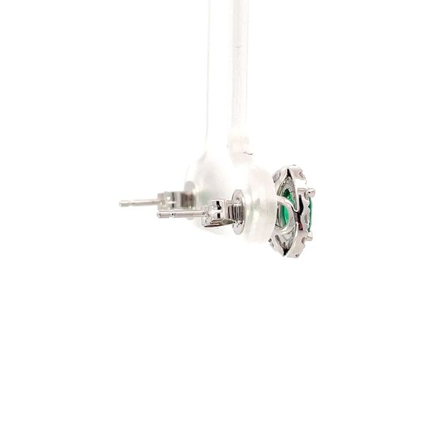 Emerald and Diamond Earrings Image 4 Flora Gems Decatur, IL