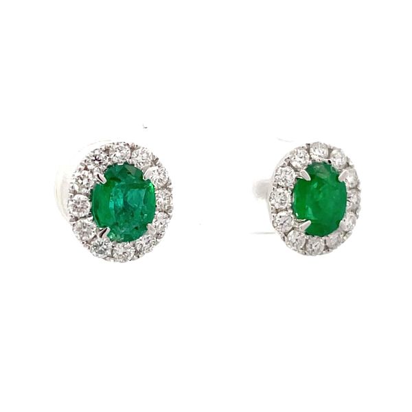 Emerald and Diamond Earrings Flora Gems Decatur, IL