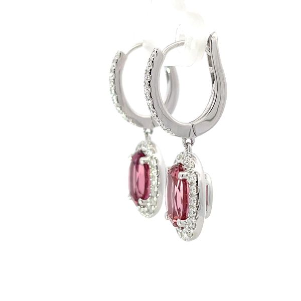 Pink Tourmaline and Diamond Earrings Image 2 Flora Gems Decatur, IL
