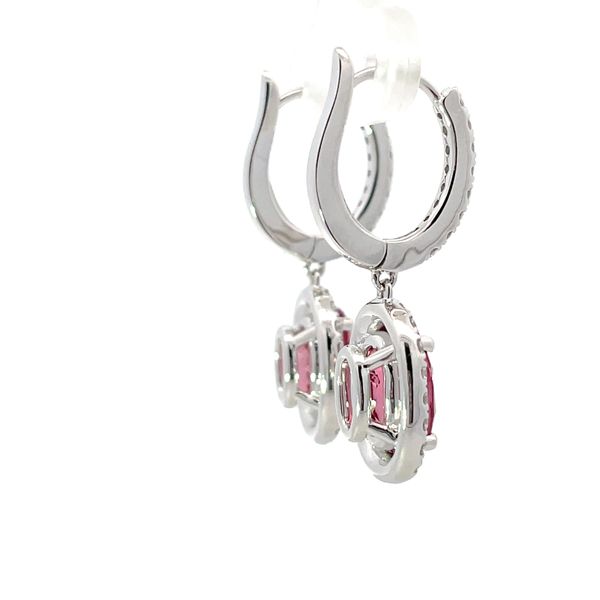 Pink Tourmaline and Diamond Earrings Image 4 Flora Gems Decatur, IL