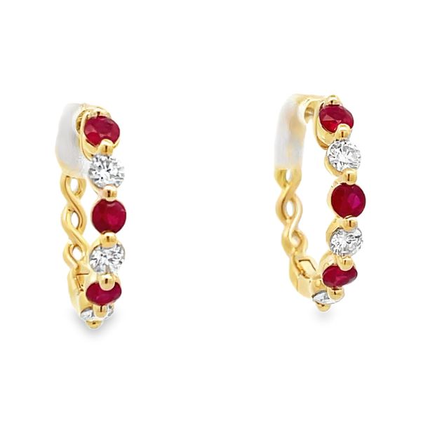 Ruby and Diamond Earrings Flora Gems Decatur, IL