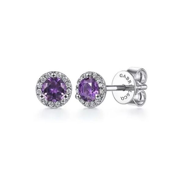 Amethyst and Diamond Earrings Flora Gems Decatur, IL