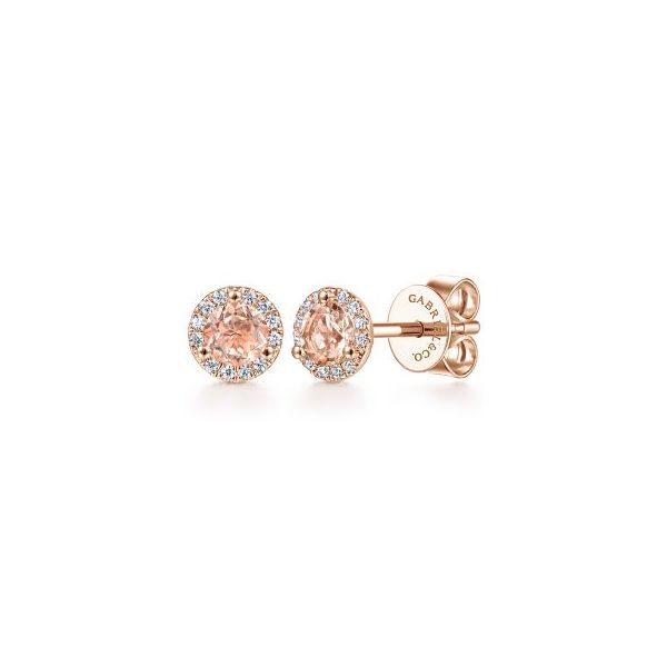 Morganite and Diamond Earrings Flora Gems Decatur, IL