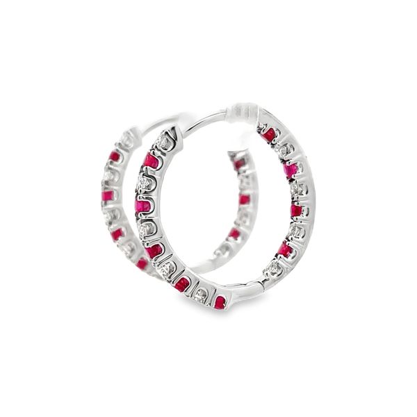 Ruby and Diamond Earrings Image 2 Flora Gems Decatur, IL