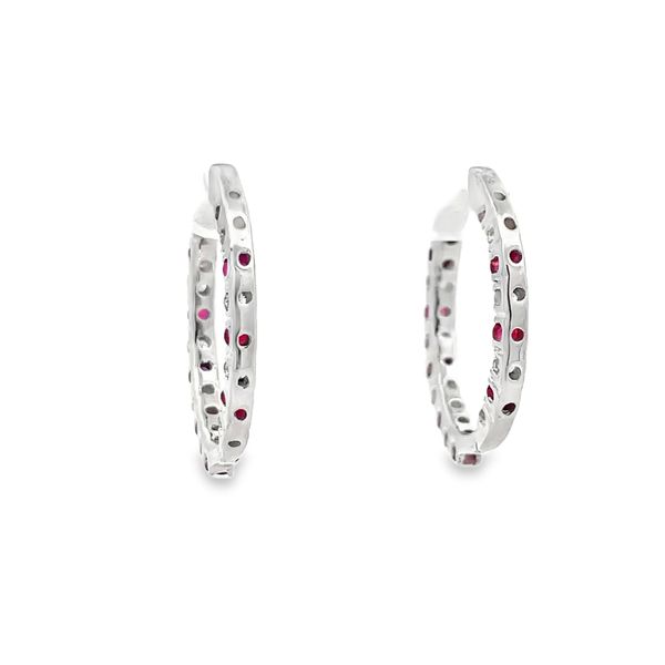 Ruby and Diamond Earrings Image 3 Flora Gems Decatur, IL