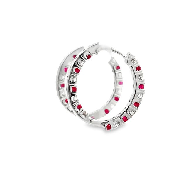 Ruby and Diamond Earrings Image 4 Flora Gems Decatur, IL