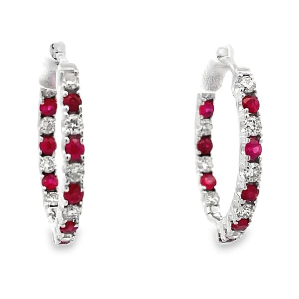 Ruby and Diamond Earrings Flora Gems Decatur, IL