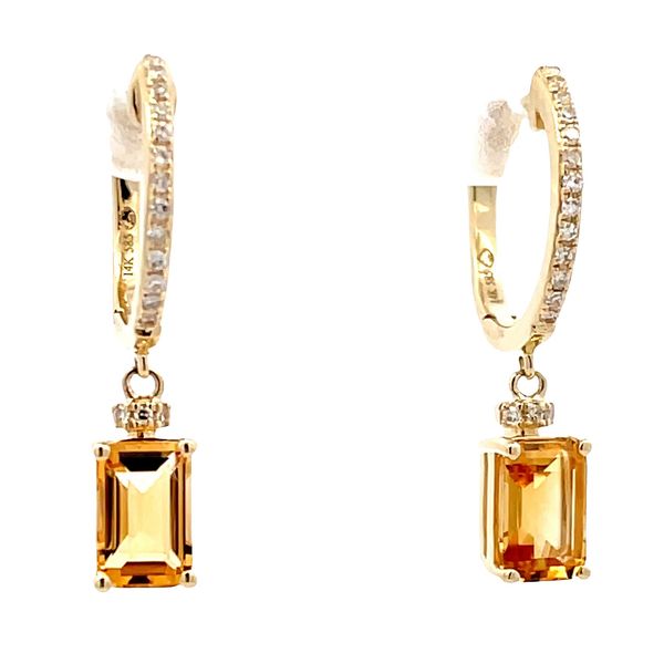 Citrine and Diamond Earrings Flora Gems Decatur, IL