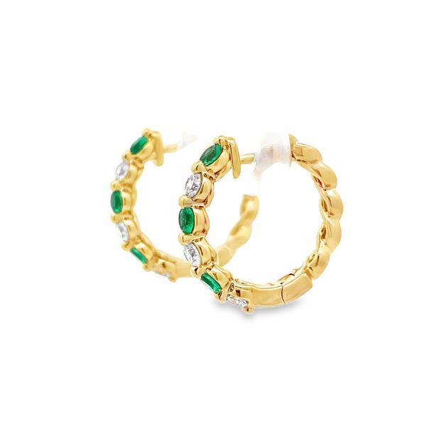 Emerald and Diamond Earrings Image 2 Flora Gems Decatur, IL