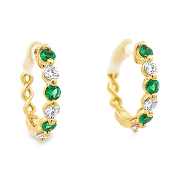 Emerald and Diamond Earrings Flora Gems Decatur, IL