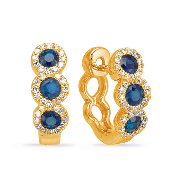 Blue Sapphire and Diamond Earrings Flora Gems Decatur, IL
