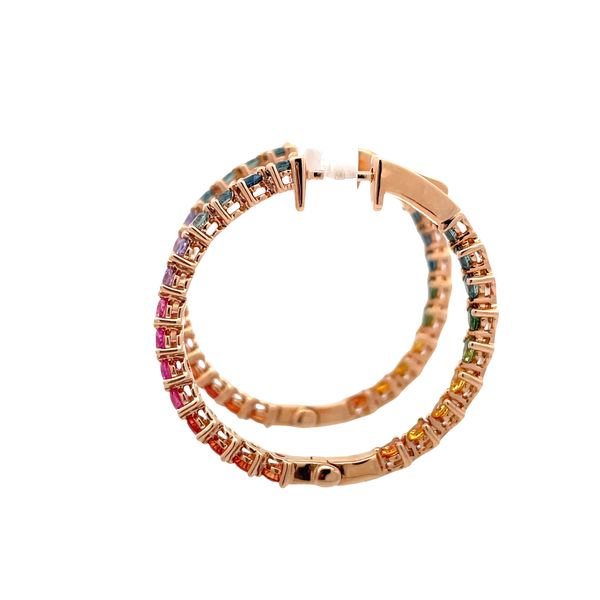 Lisa Nik Multi Color Sapphire Hoop Earrings Image 2 Flora Gems Decatur, IL
