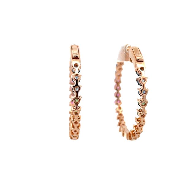 Lisa Nik Multi Color Sapphire Hoop Earrings Image 3 Flora Gems Decatur, IL