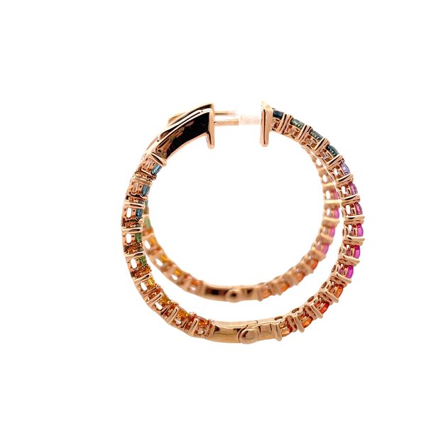 Lisa Nik Multi Color Sapphire Hoop Earrings Image 4 Flora Gems Decatur, IL