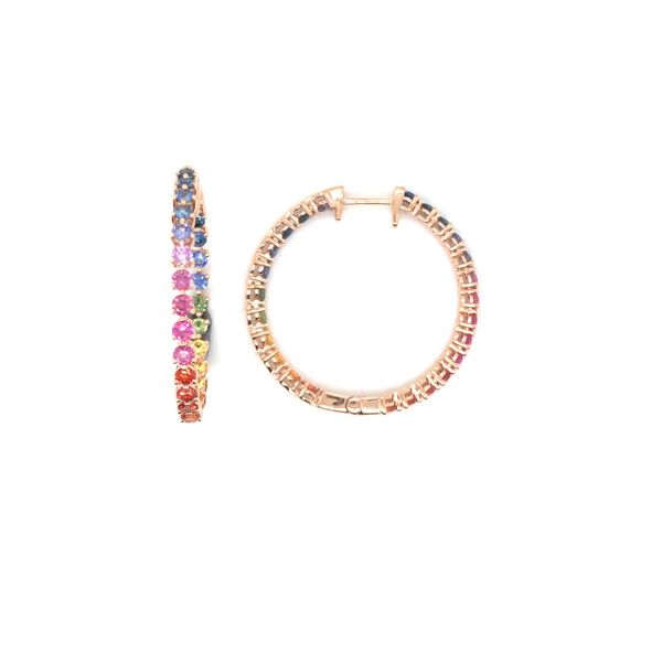 Lisa Nik Multi Color Sapphire Hoop Earrings Flora Gems Decatur, IL