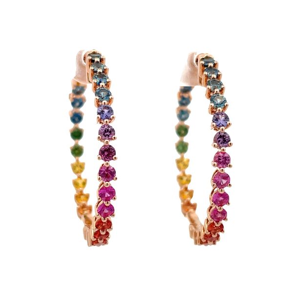 Lisa Nik Multi Color Sapphire Hoop Earrings Flora Gems Decatur, IL