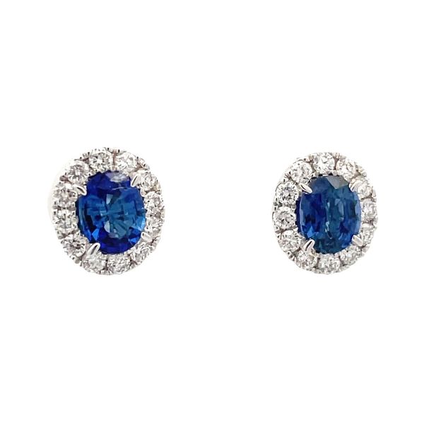 Blue Sapphire and Diamond Earrings Flora Gems Decatur, IL