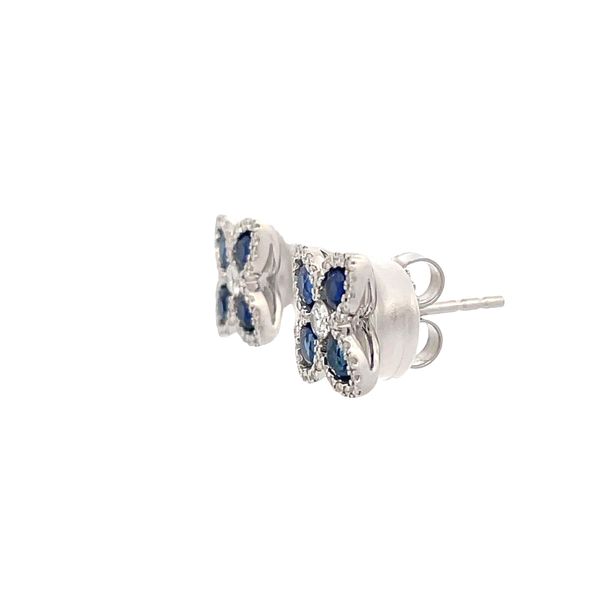 Blue Sapphire and Diamond Earrings Image 2 Flora Gems Decatur, IL