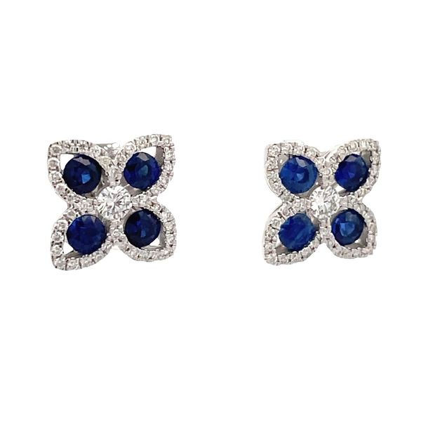 Blue Sapphire and Diamond Earrings Flora Gems Decatur, IL