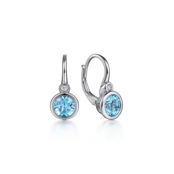 Blue Topaz and Diamond Earrings Flora Gems Decatur, IL