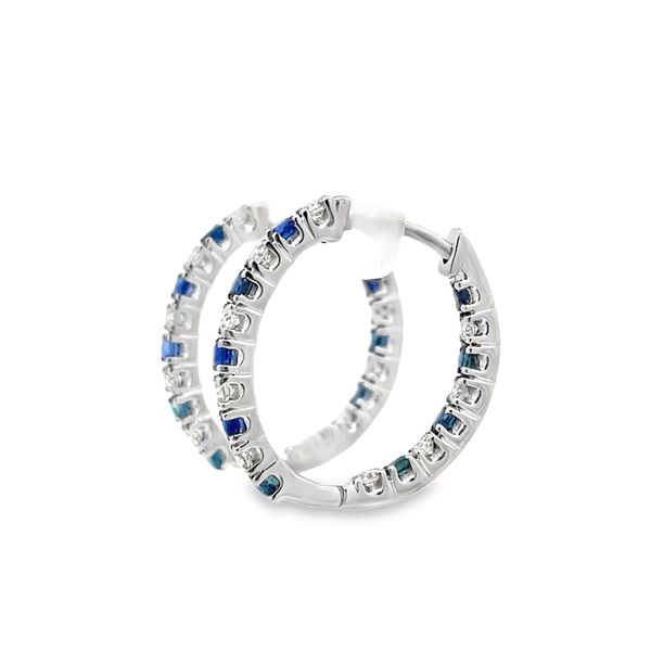 Blue Sapphire and Diamond Earrings Image 2 Flora Gems Decatur, IL