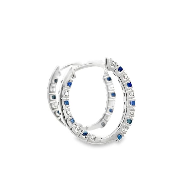 Blue Sapphire and Diamond Earrings Image 4 Flora Gems Decatur, IL